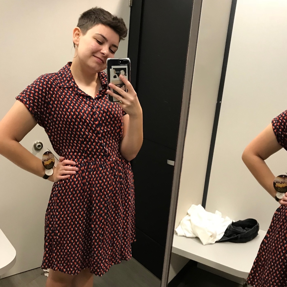 Button up dress with short sleeves